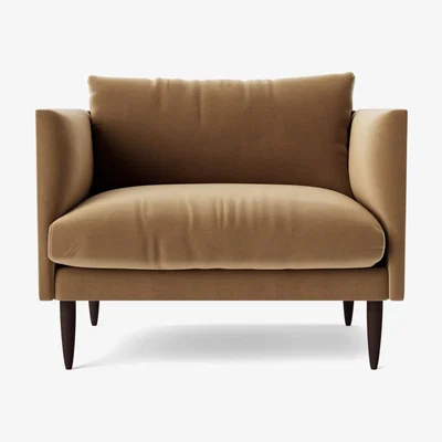 Habitat Swoon Luna Velvet Cuddle Chair - Biscuit