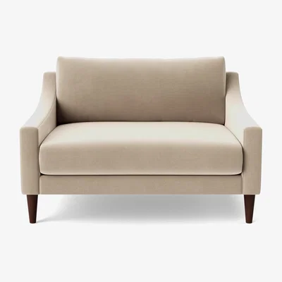 Habitat Swoon Turin Velvet Cuddle Chair - Taupe