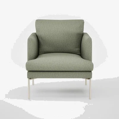 Heal's Heal's Matera Armchair Siena Cotton Pistachio Stainless Steel Foot
