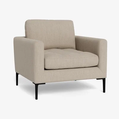 Heal's Heal's Eton Armchair Broad Weave Putty Brass Feet