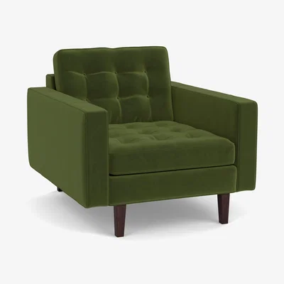 Heal's Heal's Hepburn Armchair Nobilis Velvet Leaf Wenge Feet - Heal's UK Furniture