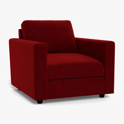 Heal's Heal's Nimbus II Armchair Smart Luxe Velvet Mulberry Black Feet