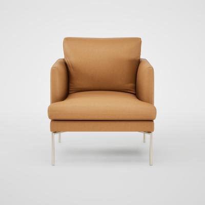 Heal's Heal's Matera Armchair Daino Leather Parchment Stainless Steel Foot