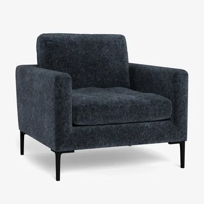 Heal's Heal's Eton Armchair Velvet Boucle Space Black Feet