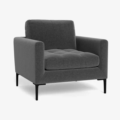 Heal's Heal's Eton Armchair Melton Wool Granite Black Feet