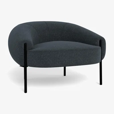 Heal's Heal's Isola Armchair St Moritz Wool Grey Bronze Feet - Heal's UK Furniture