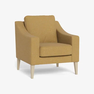 Heal's Heal's Richmond Armchair Boucle Tweed Citrine Walnut Stained Oak Feet