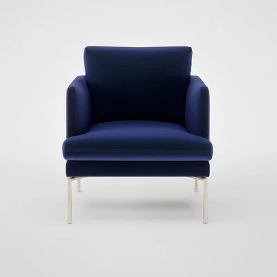 Heal's Heal's Matera Armchair Nobilis Velvet Neptune Stainless Steel Feet