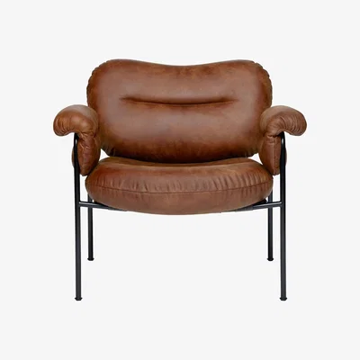 Heal's Fogia Bollo Armchair Vintage Cognac Leather - Heal's UK Furniture