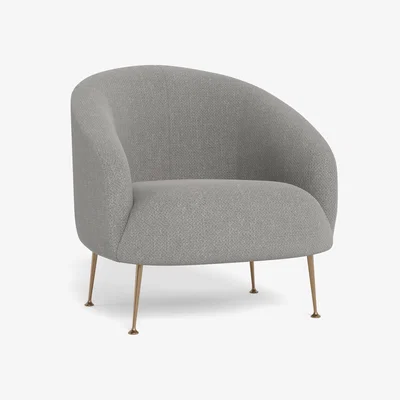 Heal's Heal's Bloomsbury Armchair Texture Pale Grey Brass Feet - Heal's UK Furniture