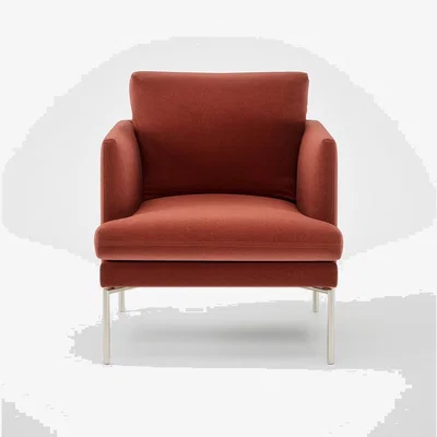 Heal's Heal's Matera Armchair Nobilis Velvet Rust 06 Stainless Steel Foot