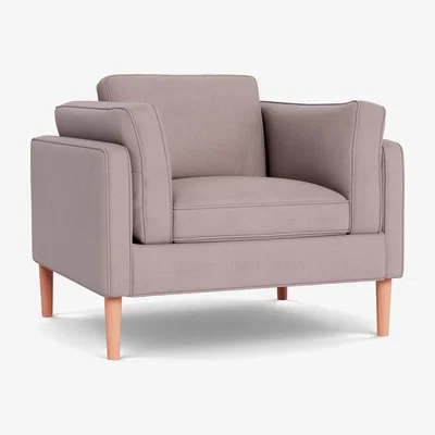 Heal's Heal's Sonno Armchair Siena Cotton Dusky Pink Walnut Feet - Heal's UK Furniture