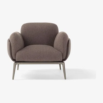 Heal's Amura Brooklyn Armchair Shell Leather Old Velvet 2069 Cushions Fabric Ortisei 11 Base Canna Di Fucile - Heal's UK Furniture