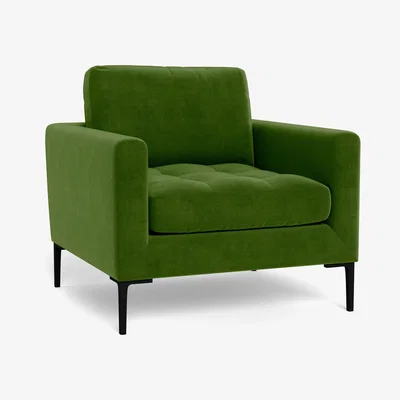 Heal's Heal's Eton Armchair Smart Luxe Velvet Grass Black Feet