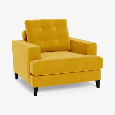 Heal's Heal's Mistral Armchair Smart Luxe Velvet Canary Natural Feet