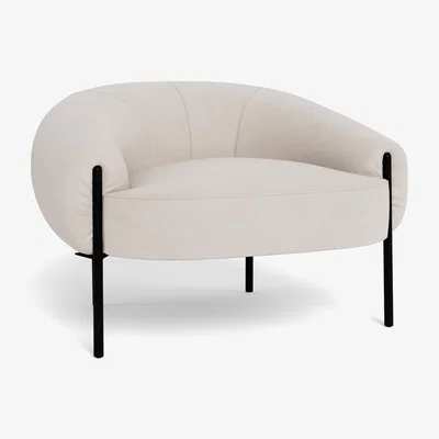 Heal's Heal's Isola Armchair Siena Cotton Natural Black Feet - Heal's UK Furniture