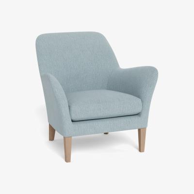 Heal's Heal's Wallis Armchair Smart Linen Mix Duck Egg Black Feet