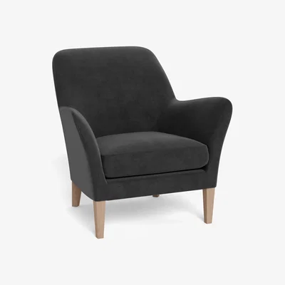 Heal's Heal's Wallis Armchair Smart Luxe Velvet Nickel Black Feet