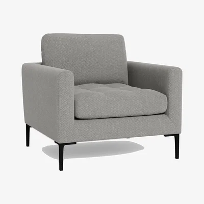 Heal's Heal's Eton Armchair Texture Pale Grey Brass Feet