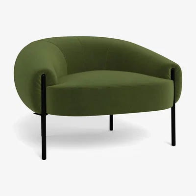 Heal's Heal's Isola Armchair Nobilis Velvet Leaf Bronze Feet - Heal's UK Furniture