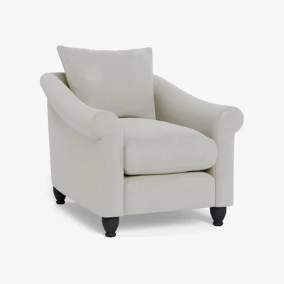 Heal's Heal's Devon Armchair Capelo LinenCotton Sea Salt Walnut Stain Beech Feet - Heal's UK Furniture
