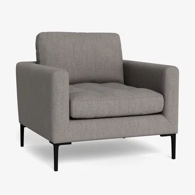 Heal's Heal's Eton Armchair Broad Weave Pebble Black Feet - Heal's UK Furniture