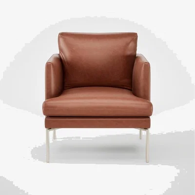 Heal's Heal's Matera Armchair Stonewash Leather Light Brown 274 Stainless Steel Foot