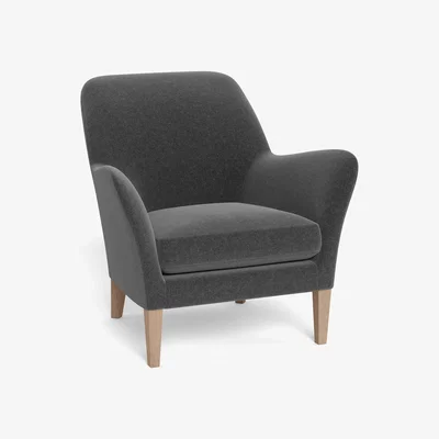 Heal's Heal's Wallis Armchair Melton Wool Granite Tinted Ash