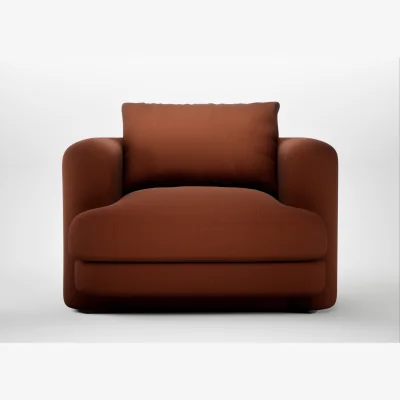 Heal's Heal's Rafi Swivel Armchair Smart Cotton Linen Rust