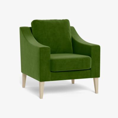 Heal's Heal's Richmond Armchair Smart Luxe Velvet Grass Black Feet
