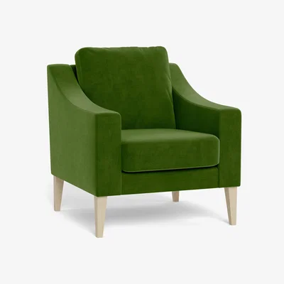 Heal's Heal's Richmond Armchair Smart Luxe Velvet Grass Black Feet