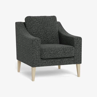 Heal's Heal's Richmond Armchair Broadweave Lagoon Black Feet - Heal's UK Furniture