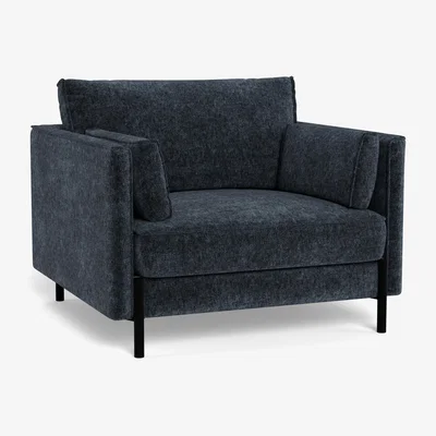 Heal's Heal's Tortona Armchair Boucle Velvet Space Black Feet