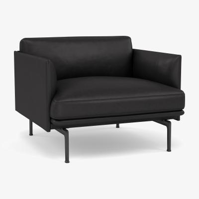 Heal's Muuto Outline Armchair Kvadrat Remix Fabric Dark Blue 773 - Heal's UK Furniture