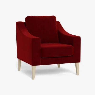 Heal's Heal's Richmond Armchair Smart Luxe Velvet Mulberry Black Feet