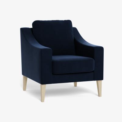 Heal's Heal's Richmond Armchair Smart Velvet Dusk Natural Feet