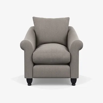 Heal's Heal's Devon Armchair Smart Cotton Linen Indigo Black Feet