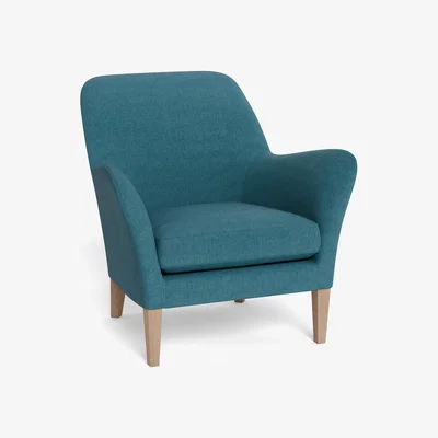 Heal's Heal's Wallis Armchair Brushed Cotton Cadet Tinted Ash Feet