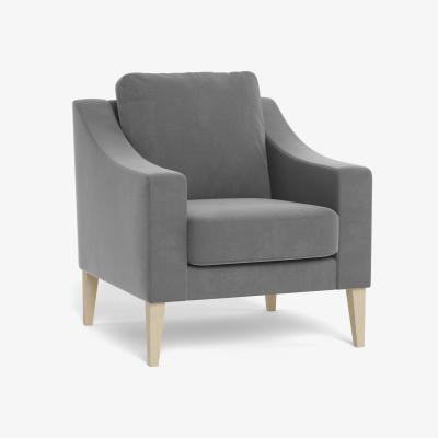 Heal's Heal's Richmond Armchair Smart Velvet Mercury Tinted Ash Feet