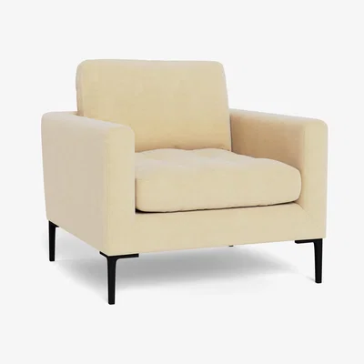 Heal's Heal's Eton Armchair Smart Luxe Velvet Biscuit Black Feet