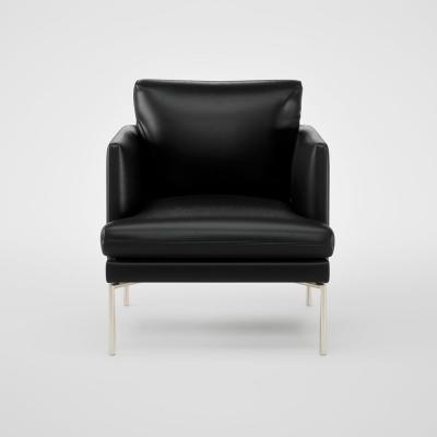 Heal's Heal's Matera Armchair Stonewash Leather Black 263 Stainless Steel Foot