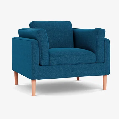 Heal's Heal's Sonno Armchair St Moritz Wool Teal Walnut Feet - Heal's UK Furniture
