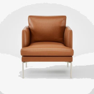 Heal's Heal's Matera Armchair Daino Leather Treacle 002 Stainless Steel Foot