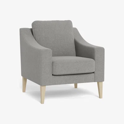 Heal's Heal's Richmond Armchair Texture Pale Grey Natural Ash Feet - Heal's UK Furniture