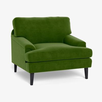 Heal's Heal's Stanton Armchair Smart Luxe Velvet Grass Natural Feet