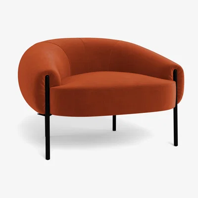 Heal's Heal's Isola Armchair Nobilis Velvet Rust Black Feet - Heal's UK Furniture