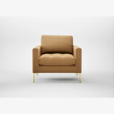 Heal's Heal's Eton Armchair Wool Velvet Camel Brass Feet