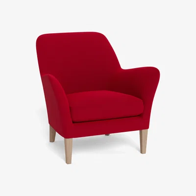 Heal's Heal's Wallis Armchair Melton Wool Red Oxide Walnut Feet
