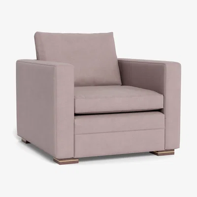 Heal's Heal's Palermo Armchair Siena Cotton Dusky Pink Walnut Feet - Heal's UK Furniture