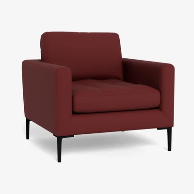 Heal's Heal's Eton Armchair Capelo Linen-Cotton Etruscan Red Brass Feet